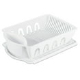 thumbnail image 2 of Sterilite Large 2 Piece Sink Set, Dish Drainer and Drainboard for Plates, Cups, and Flatware, White, 6 Count, 2 of 9