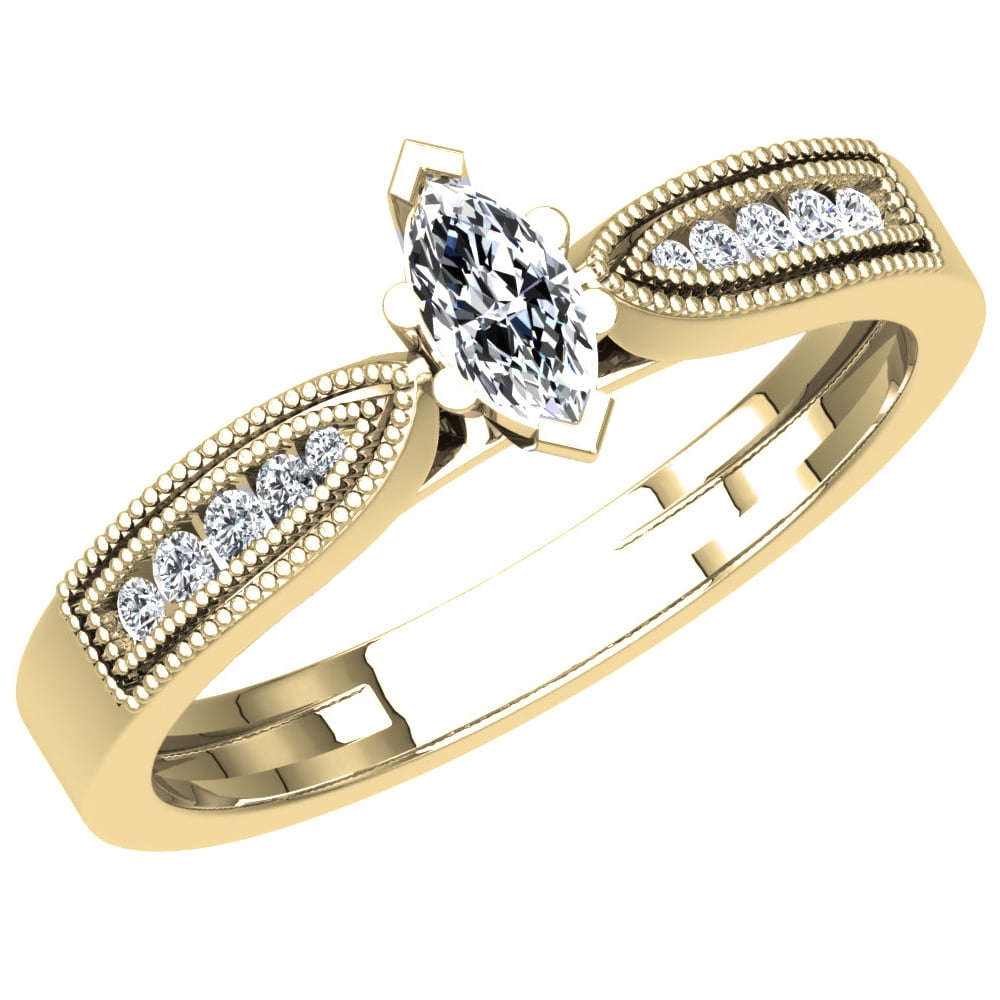 vintage marquise engagement ring gold