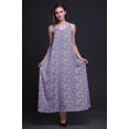 thumbnail image 2 of Bimba Robe Maxi à Bretelles Spaghetti Sans Manches pour Femmes en Rayonne à Imprimé Floral, Coupe Évasée - Xxx-Grand, 2 of 4