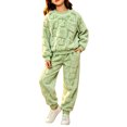 thumbnail image 3 of Girls 2 Piece Outfits Clothes Fleece Flannel Winter Fluffy Warm Plush Fuzzy Pullover Sweatshirt and Sweatpant Pajamas Sweatsuit 5-14 Years, 3 of 6