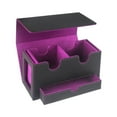 thumbnail image 2 of Caja para baraja de cartas para más de 400 tarjetas, práctico estuche para tarjetas de cuero PU, caja de almacenamiento para tarjetas Púrpura, 2 of 8
