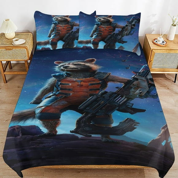 Guardians of The Galaxy Bedding Sets Ultra Soft Skin-Friendly Duvet Cover 3 Piece, Cute Comforter Cover Bed Set for Boys Girls Kids ( 1 Duvet Cover + 2 Pillowcase), Bed Sheets