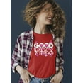 thumbnail image 2 of Good Vibes - Pink Emojis Graphic Women's T-shirt, 2 of 4