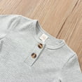 thumbnail image 4 of Okbabeha Newborn Baby Girl Boy Fall Onesie Knit Ribbed Long Sleeve Romper Jumpsuit Button Jumpsuit Onepiece Winter Outfit, 4 of 7