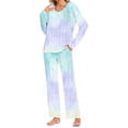 thumbnail image 2 of UAMVSH Womens Pajama Sets Trendy Spring Fall Long Sleeve Lounge Set Two Piece Soft Pjs Sleepwear, 2 of 6