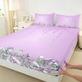 thumbnail image 3 of Feelyou Fashion Sequin Print Bed Sheets for Girls, Glitter Luxury Diamond King Sheets, Princess Style Sheet Set, Super Cozy Room Decor, 4 Pieces, 3 of 7
