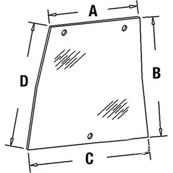 RAParts 248718A1 New LH Side Glass Fits Case-IH Tractor Models 5120 5130 5140  