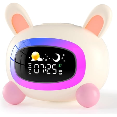 Cotanic Alarm Clock for Kids with Sleep Trainer, OK to Wake Clock, Night Light and Sound Machine, Cute Kawaii Clock for Boys, Girls and Toddlers, Bedroom Gift