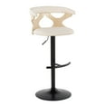 thumbnail image 4 of Gardenia Adjustable Bar Stool, Chrome Bar Stools, Bar Chairs, Swivel Bar Stools, Bar Stools Set of 2 (Natural Wood, Cream), 4 of 6