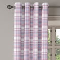 thumbnail image 2 of Ambesonne Checkered Grommet Curtain, Antique English Tile, 50" x 96", Lilac Purple Pale Blue, 2 of 6