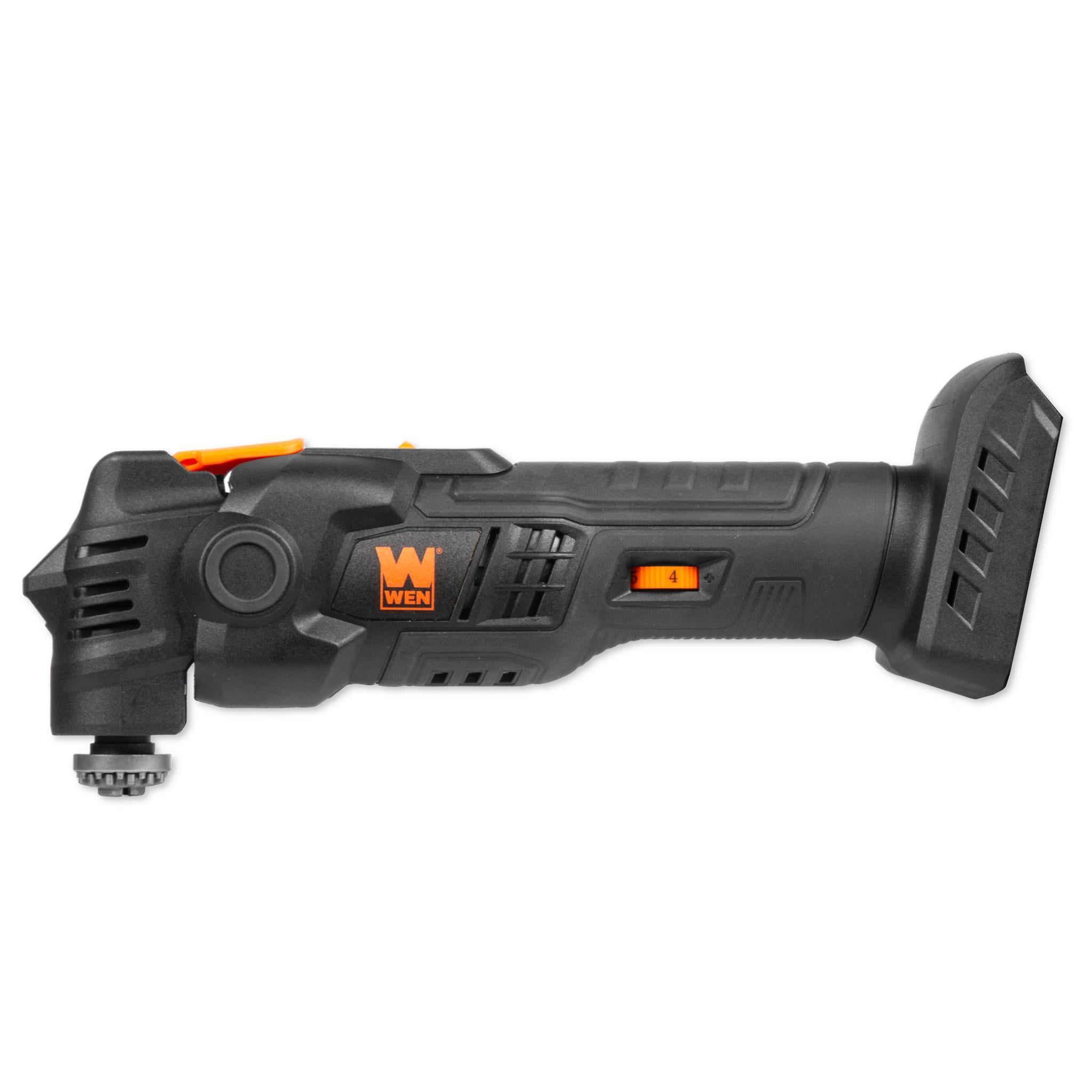WEN 20V Max Cordless Brushless Variable Speed Multi-Function Oscillating Tool with Anti-Vibration System and Accessories (Tool Only - Battery Not Included) (20936BT)