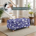 thumbnail image 4 of FOR U DESIGNS Tropical Hibiscus Floral Print Stretch Ottoman Covers Rectangle Slipcovers for Flip-top Storage Stools, Removable Ottoman Slipcover with Elastic Bands Soft Stool Protector for Bedroom, 4 of 7
