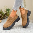 thumbnail image 4 of Fall Winter Women Chunky Platform Loafers, Faux Suede Buckle Slip‑On Shoes, Lug Sole Casual Shoes, 4 of 8