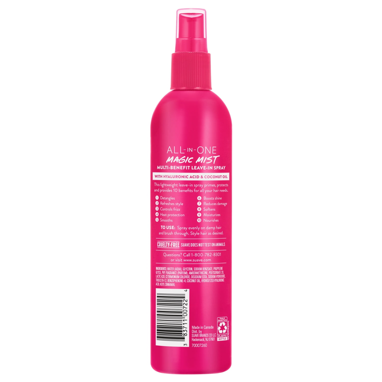 Suave All In One Magic Mist Leave-In Spray, Detangles, Hydrates, Controls Frizz, 11 FL OZ