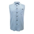 thumbnail image 4 of Fengqque Men's Short Sleeve Shirts Clearance Summer Cotton Linen Solid Color Sleeveless Shirt, 4 of 5