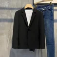 thumbnail image 3 of Chaqueta de traje de hombre de corte entallado con abrigo corto y botonadura sencilla, chaqueta fina y elegante para hombre, moda informal de verano 2024, 3 of 5