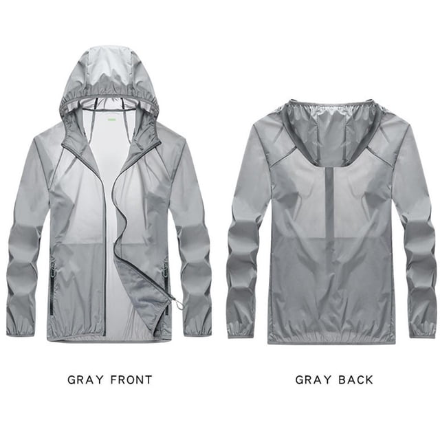 Chaqueta de protección solar de verano, transpirable, piel de pesca, cortavientos anti UV (2XL)