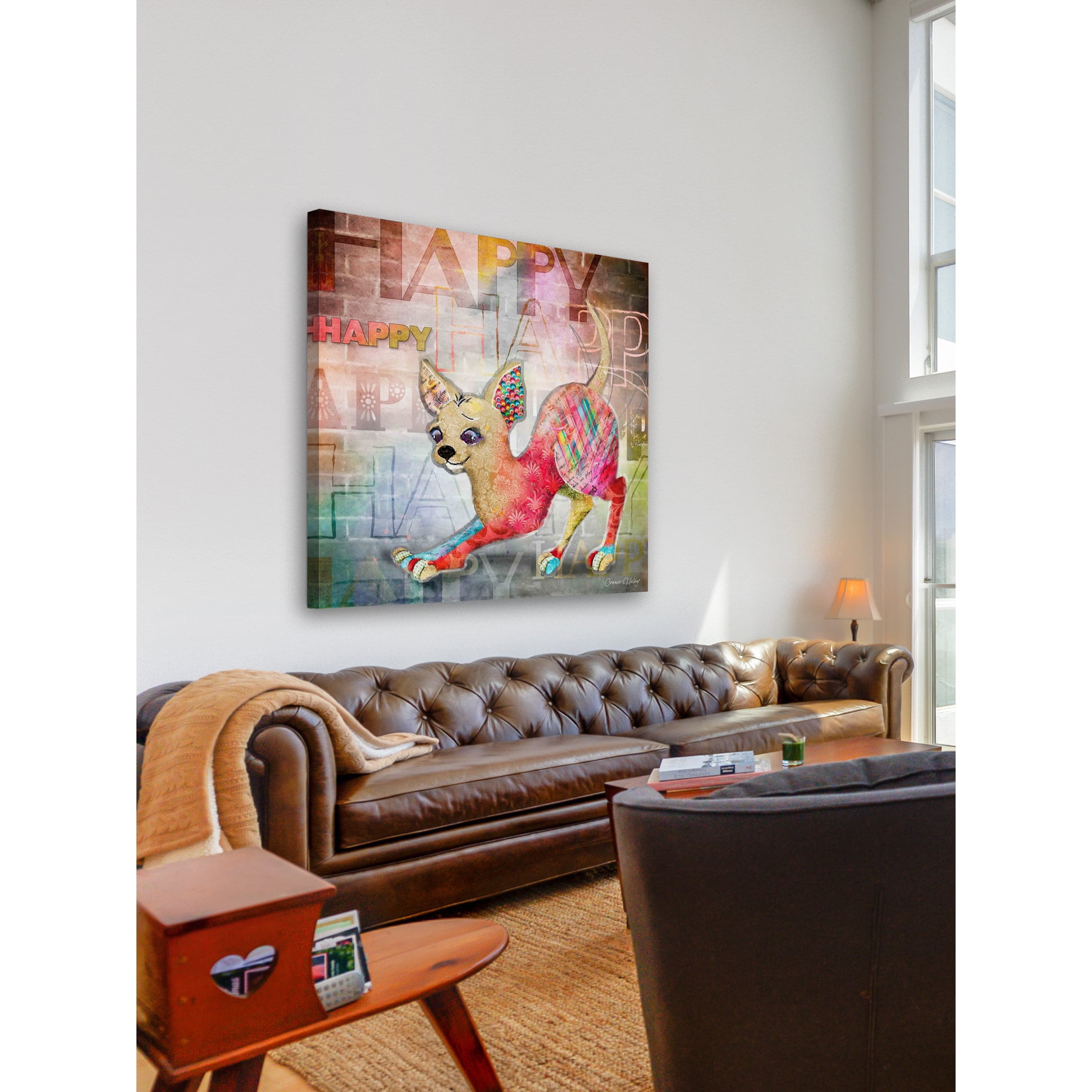 Marmont Hill "Happy" by Connie Haley Painting Print on Wrapped Canvas