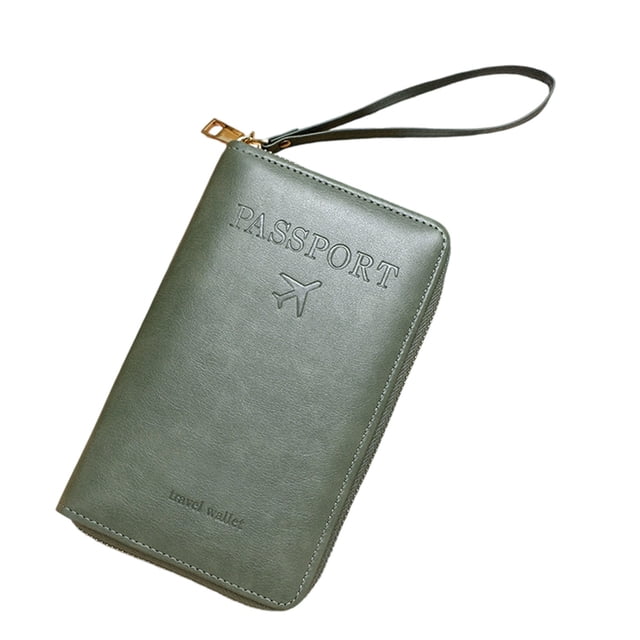 Cartera de viaje para pasaporte para hombres y mujeres, con bloqueo RFID, funda protectora para pasaporte, organizador de viaje multicompartimento para billetes, tarjetas y dinero en efectivo,