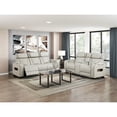 thumbnail image 2 of Lexicon Fairway Faux Leather Power Double Reclining Sofa in Taupe, 2 of 20