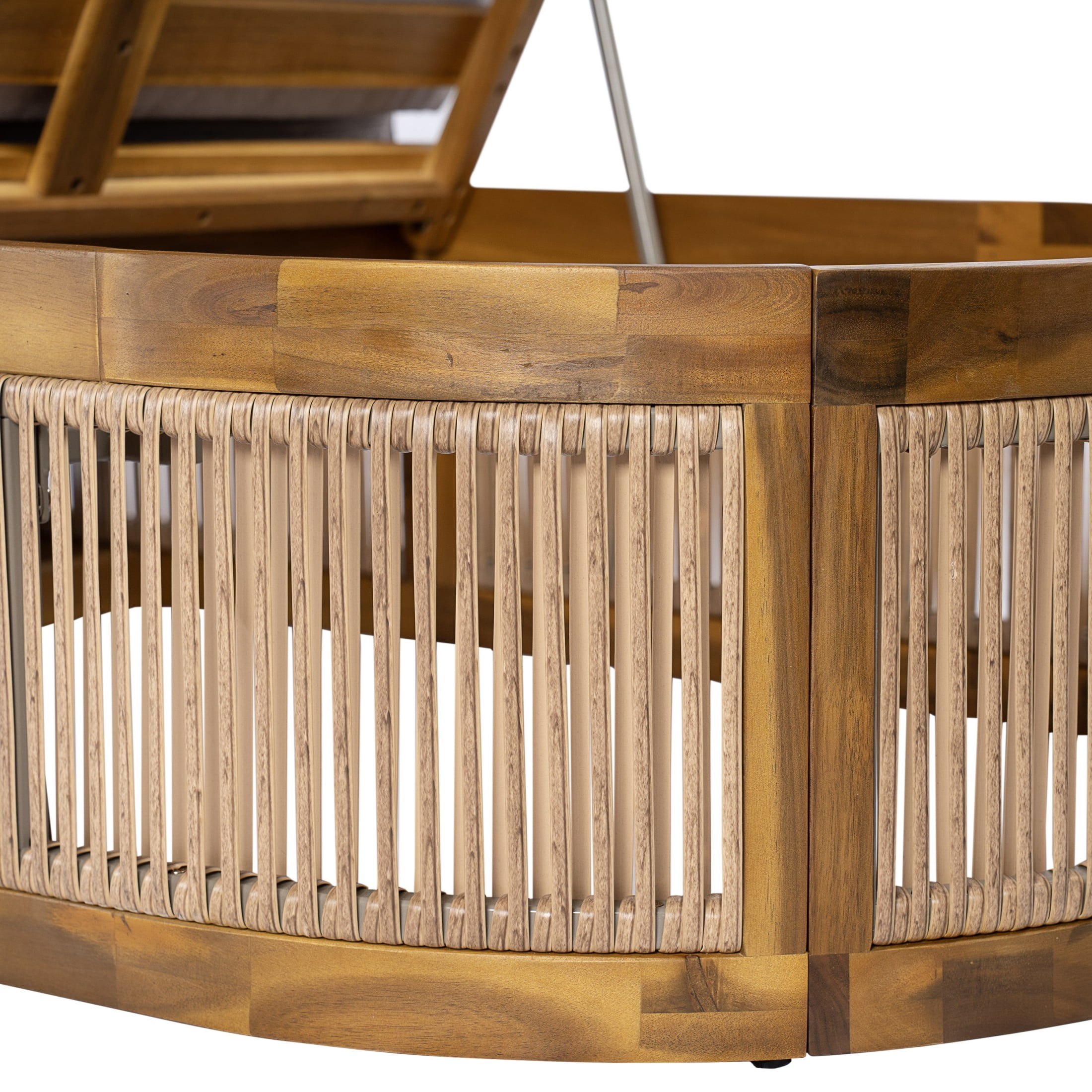 Christopher Knight Home Acacia Wood Outdoor Chaise Lounge Frame, Adjustable Recliner, Teak Finish