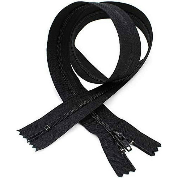 #4.5 Black Closed Bottom Slipcover & Upholstery YKK Zipper - Color Black - Choose Your Length - Made in The United States (1 Zippers Per Pack) (48" Inches)