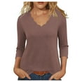 thumbnail image 5 of ShiShine Women's 2025 Fall V Neck Sweater Casual Long Sleeve Lightweight Ribbed Pullover Sweaters Dressy Casual Tops, 5 of 6
