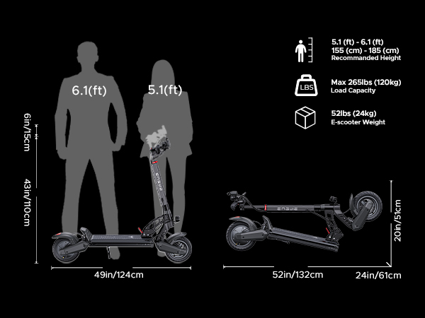 ENGWE Y400 Electric Scooter with 750W Motor up to 23 MPH and 25 Miles Range,10" Pneumatic Tire Folding Escooter for Adults,Black
