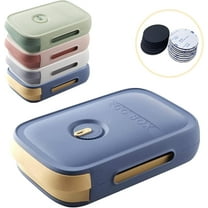 TEXIJUSO The New Drawer Type Egg Holder for Refrigerator,Large Capacity Egg Storage Container,Egg Tray Container with Date Reminder,Egg Fresh Storage Box(blue&yellow)