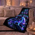 thumbnail image 6 of Wolf Moon Howling At Stars Celestial Scene Mystical, Peaceful Mountain Lake Scene, Warm Flannel Blanket for Cabin and Lodge, Outdoor Lovers Friendship Gift, Fantasy Home Decor, 6 of 9