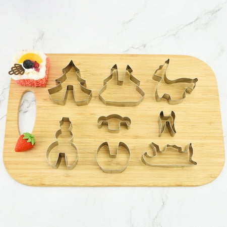 

8/10/18Pcs Biscuit Molds Non-sticky Easy Demoulding Baking Accessories Food Grade Stainless Steel Christmas 3D Pastry Fondant Molds Kitchen Gadgets