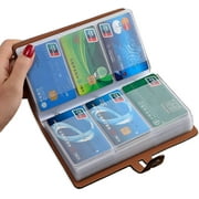 RFID Credit Card Holder, Leather Business Card Organizer with 96 Card Slots, Credit Card Protector for Managing Your
