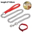 thumbnail image 2 of Chain Link Dog Leash Anti Chew Strong Anti Bite Dog Leash Comfortable Soft Padded Handle for Medium Large Dogs, 2 of 8