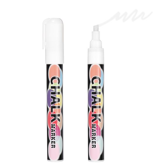 Uxcell Liquid Chalk Markers 6mm, 2 Pcs Chalkboard Markers, Dry Erase Chalk Pens with Reversible Tip for Chalkboard, White