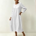 thumbnail image 7 of Lmueinov Dresses for Women Long sleeve Flowy Casual Cotton Linen Dress Lightweight Tunic Dress with Pockets Beach Vacation Sundresses, 7 of 7