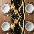 thumbnail image 6 of Black Gold Marble Table Runner - 72 Inch Long, Kitchen Dining Table Runner Dresser Scarves, Modern Geometric Textured Farmhouse Decor for Coffee Tables Wedding Party Banquet, 6 of 8