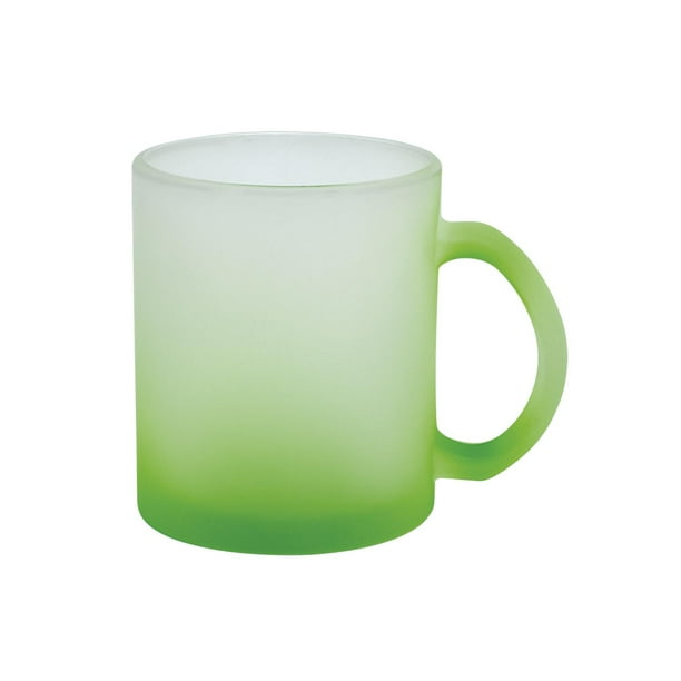 Taza de vidrio para sublimación con degradado-tecaf verde 7.8 x 9.2
