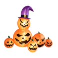 thumbnail image 1 of Calabazas Inflables Apiladas Con Sombrero De Bruja Para Fiestas De Halloween Al Aire Libre., 1 of 8