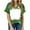 Green, variant on Womens Polyester Blank Bleached Shirts for Sublimation Casual Loose Short Sleeve Summer Tops Sublimation Ready Graphic Tees Brown,L