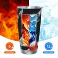 thumbnail image 5 of Fotbe Tricolor Koi Fish Trio Pattern 20 oz Tumbler Stainless Steel Vacuum Insulated Coffee Ice Cup Double Wall Travel Flask Leak-proof Coffee Cup-Without Straw, 5 of 8