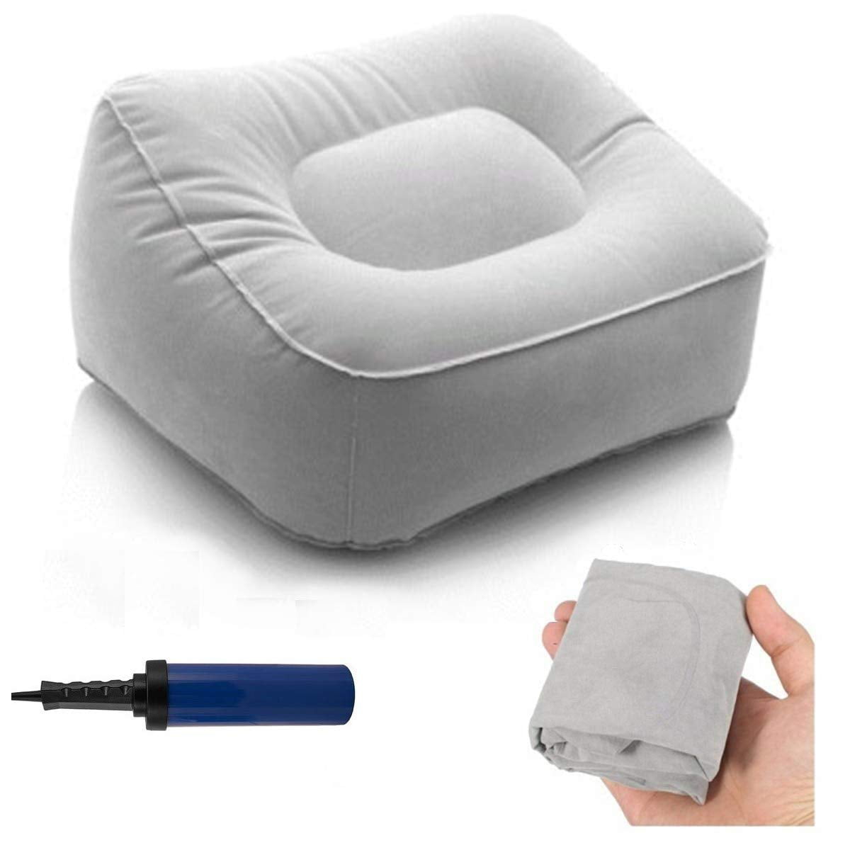Legs Stretch or Curl Up Inflatable Travel Pillow Office Home Leg Up Footrest