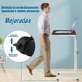 thumbnail image 3 of Escritorio para Laptop, Escritorio de pie móvil con Altura Ajustable, Mesa con Ruedas para Cama, fácil de Montar, Ideal para Oficina, Desayuno, café (60 x 40 cm,Nogal), 3 of 6