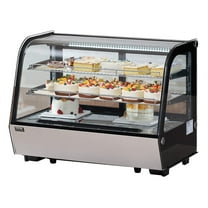 VEVOR Refrigerated Display Case, 5 Cu.Ft./146L Countertop Pastry Display Case, 2-Tier Commercial Display Refrigerator with LED Lighting, TURBO Cooling, Frost-Free Air-Cooling, for Bakery