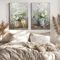 thumbnail image 6 of 2Pcs Farmhouse Daisy Wall Art Framed Country Daisy Canvas Prints Vintage Farmhouse Flowers Pictures for Bathroom Bedroom Living Room Home Decor, 6 of 7