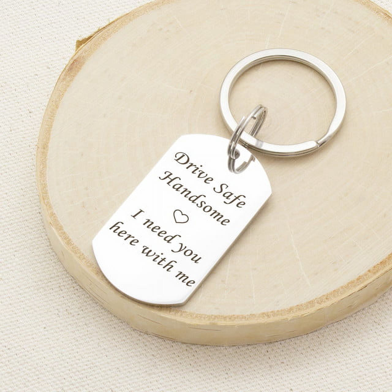 Personalized Fathers Day Gift - Dog Tag Keychain - Custom Keychain - Stainless Steel Mens Keychain Personalized - Fathers Day Gift For Dad