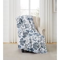 thumbnail image 4 of Serafina Home Throw Blanket: Velvety Soft, Durable Fleece Accent for Bed or Couch (Navy Damask and Paisley, 50 x 70 inches) New Without Packaging, 4 of 4