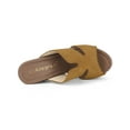 thumbnail image 4 of BLISSFUL STEP Women's Faux Suede Platform High Block Heel Slides Sandals Brown 9.5, 4 of 7