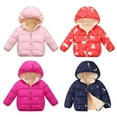thumbnail image 4 of Toddler Baby Hooded Down Jacket Removable Hooded Boys Girls Kids Long Sleeve Thicken Windproof Snow Warm Winter Coat Lined Fleece Outerwear for 18 Months-6T, 4 of 7