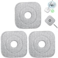 thumbnail image 1 of 3 Pack Microfiber Mop Replacement Heads, Square Mop Replacement Pads, Absorbent, Machine Washable, Wet and Dry Use for Mop Serpilliere, 1 of 5
