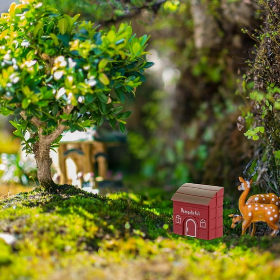 WHAMVOX 4PCS Miniature Landscape Mini Cabin House Mini House Sand Table Plastic Miniature House Model for Display Collection and Home Decor